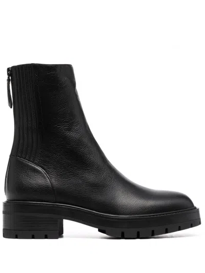 Aquazzura Saint Honore Combat Bootie In Black