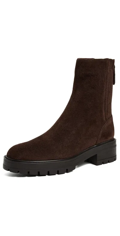 Aquazzura Saint Honore Combat Booties Espresso In Brown