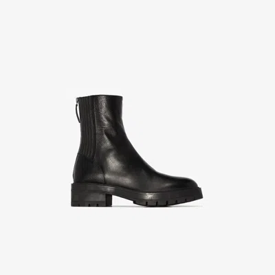 Aquazzura Black Saint Honore Leather Ankle Boots