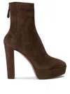 Aquazzura Saint Honore 120 Platform Suede Boots In Multi