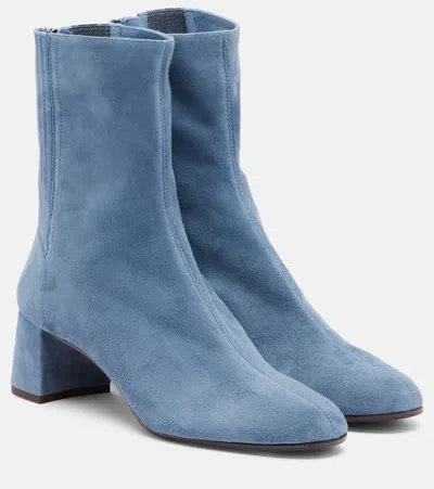 Aquazzura Saint Honoré Suede Ankle Boots In Blue