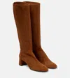 Aquazzura Saint Honore Suede Knee-high Boots In Cinnamon