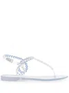 Aquazzura Almost Bare Crystal Jelly Sandal Flats Transparent In White