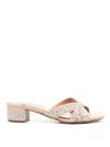 Aquazzura Sundance Braided Nylon Slide Sandals In Neutral