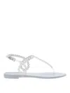 Aquazzura Almost Bare Crystal Jelly Sandal Flats Transparent
