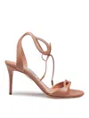 Aquazzura Aquazzurra Tessa 85 Leather Sandal In Nude Color In Pink