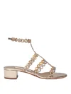 Aquazzura Infinity Chain Sandal In Mirrored Leather