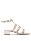 Aquazzura Infinity Chain Sandal In Mirrored Leather