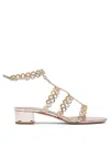Aquazzura Infinity Chain Sandal In Mirrored Leather