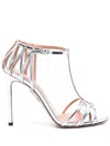Aquazzura 105mm Forever More Synthetic Sandals In Silver