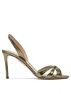 Aquazzura Tati 85 Metallic Crocodile-effect Sandals
