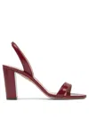 Aquazzura Round Toe High Heel Sandals In Burgundy