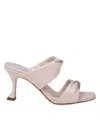 Aquazzura Twist 75 Sandal In Soft Leather In Beige