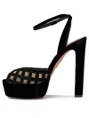 Aquazzura 130mm Romance Plateau Sandals In Black