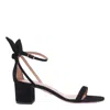Aquazzura Bow Tie Block Heel Sandals In Black