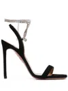 Aquazzura Careless Whisper Ankle Strap Embellished Sandals In Black