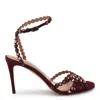 Aquazzura 90mm Embellished Scalloped-edges Heeled Sandals In Purple
