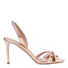 Aquazzura 85mm Tati Metallic Leather Sandals In Gold