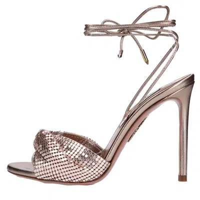 Aquazzura Sandals Golden In Oro Metallici E Grigi