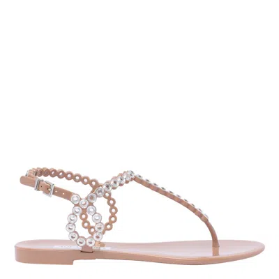 Aquazzura Almost Bare Crystal Jelly Slingback Sandals In Pink