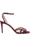 Aquazzura 90mm Embellished Scalloped-edges Heeled Sandals In Purple