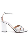 Aquazzura 'divine' Silver Sandals With Block Heel In Silver