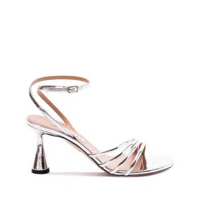 Aquazzura Latour Mirror Effect Sandals In Silver