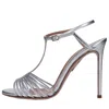 Aquazzura Sandals Silver In Argento Metallici E Grigi