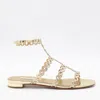 Aquazzura Heel Sandals With Metallic Chain Detail