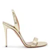 Aquazzura So Nude 85 Sandal In Metallic Leather In Soft Gold