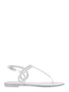 Aquazzura Almost Bare Crystal Jelly Sandal Flats Transparent In Transparent