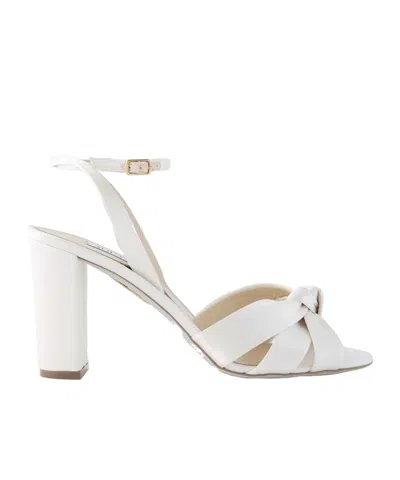 Aquazzura Satin Highheel Sandals In White