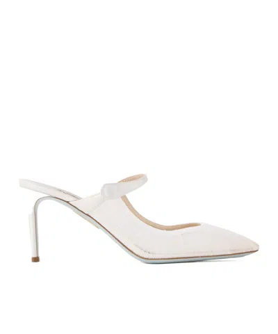 Aquazzura Satin-trimmed Tulle Mules In No