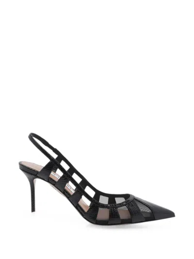 Aquazzura Screen Mesh-panelled Pumps In Black
