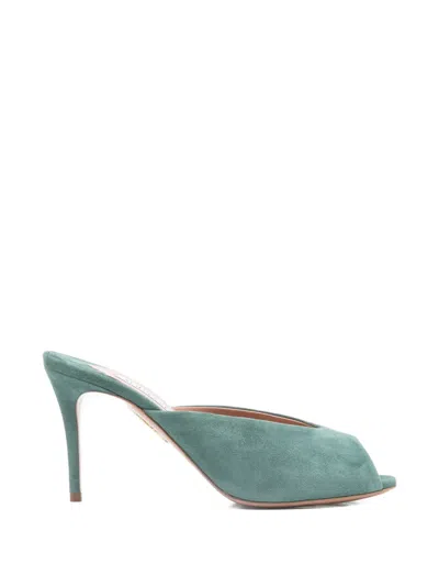 Aquazzura Secret Open-toe Leather Sandals In Green