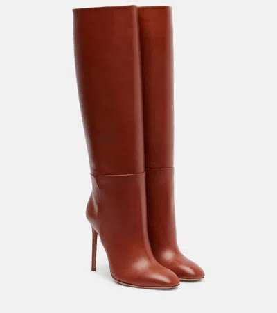 Aquazzura Sellier 105 Leather Knee-high Boots In Brown