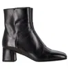 Aquazzura Sellier Ankle Bootie 50 In Black Leather In Black