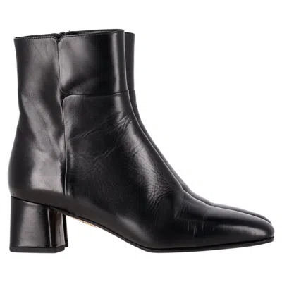 Aquazzura Sellier Ankle Bootie 50 In Black Leather