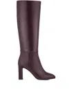 Aquazzura 85mm Sellier Leather Heeled Boot In Pink & Purple