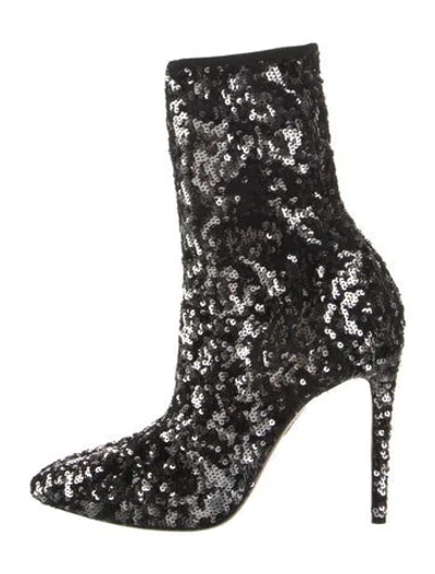 Pre-owned Aquazzura Sequins Sequin Embellishments Sock Boots In Multi