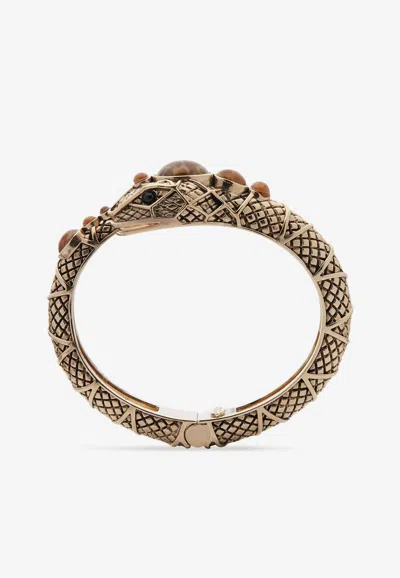 Aquazzura Serpente Bangle Bracelet In Gold