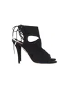 Aquazzura Sexy Thing 105 Cutout Sandals In Black Suede In Black