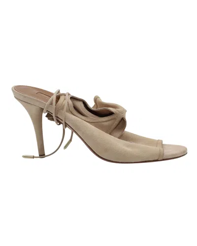 Aquazzura Sexy Thing 105 Heeled Sandals In Nude Suede In Brown