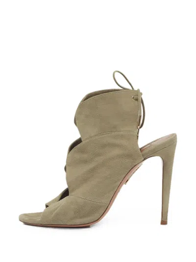 Pre-owned Aquazzura Sexy Thing Ankle Strap Sandals In Gray