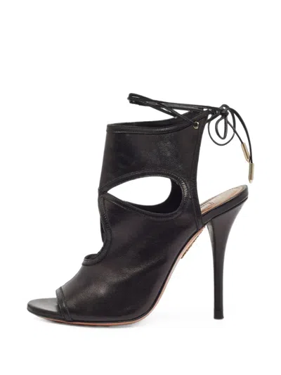 Pre-owned Aquazzura Sexy Thing Cutout Sandals In Black