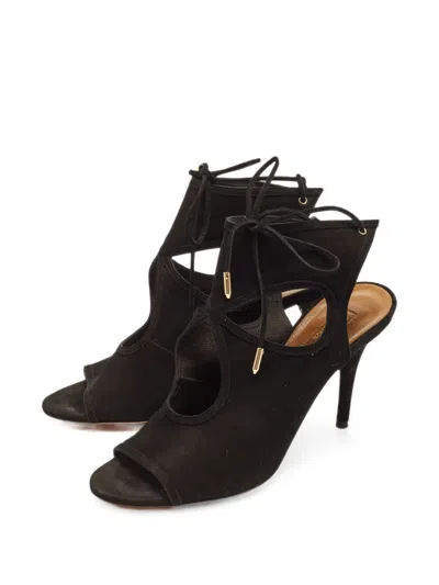 Pre-owned Aquazzura Sexy Thing Cut-out Sandals In Black