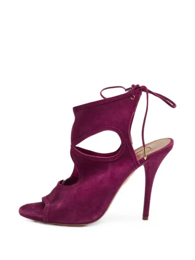 Pre-owned Aquazzura Sexy Thing Cutout Sandals In Purple