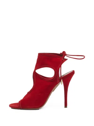 Pre-owned Aquazzura Sexy Thing Heeled Sandals In Red