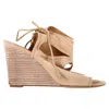 Aquazzura Sexy Thing Wedge In Beige Suede In Nude