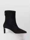 Aquazzura Black Ankle Boots With Blade Heel In Suede Woman